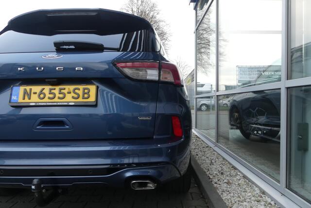 Ford KUGA 2.5 PHEV ST-Line X TREKHAAK AFNEEMBAAR (1.500KG), HUD, WINTER PACK, ADAPT. CRUISE, CLIMA, NAVI, CAMERA V&A, PDC V&A, APPLE CARPLAY/ANDROID AUTO, BLIS, KEYLESS, B&O, ELEKT. ACHTERKLEP, ELEKT. STOEL, 84.709KM
