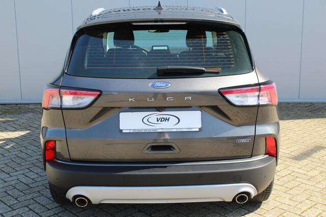 Ford KUGA 2.5-225 pk PHEV Titanium X Plug-In Hybrid-Automaat. Hybride rijden voor een reële prijs ! Adapt. Cruise Cntrl, Climate Cntrl, Navigatie, Side- en Lane assist, Telefoonvoorb., Keyless entry/keyless go, Stoel- en voorraamverw., Camera v+a, All season banden