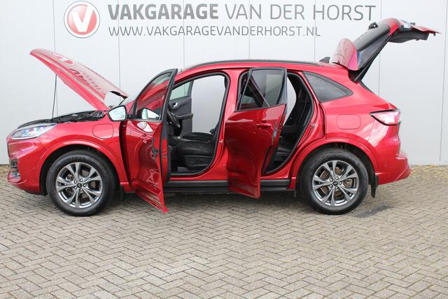 Ford KUGA 2.5-225pk PHEV ST-Line X. Hybride rijden voor een reëel bedrag ! Autm. airco dual, stuur-, stoel-, achterb.- en voorraamverw., elektr. achterklep, B&O soundsyst., navigatie, telefoonvoorb., camera v+a, side- en lane assist etc.