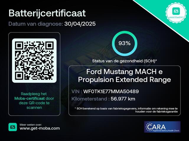 Ford MUSTANG Mach-E Extended RWD 98 kWh | Panorama | 360° Camera | B&O | Tech Pack +