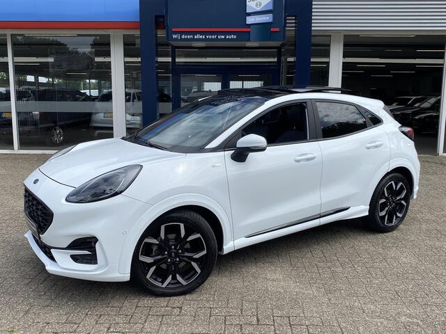 Ford PUMA 1.0 EcoBoost Hybrid ST-Line X / NL-Auto / Half-Leder / Open/Pano-Dak / Bang&Olufsen / Digitaal-Dashboard / LED / DAB / Apple-Carplay & Android-Auto / Navi / Camera / Stoel+Stuurverwarming / Adaptieve Cruise-Control / Climate-Control / ELKTR-Pakket / PDC /