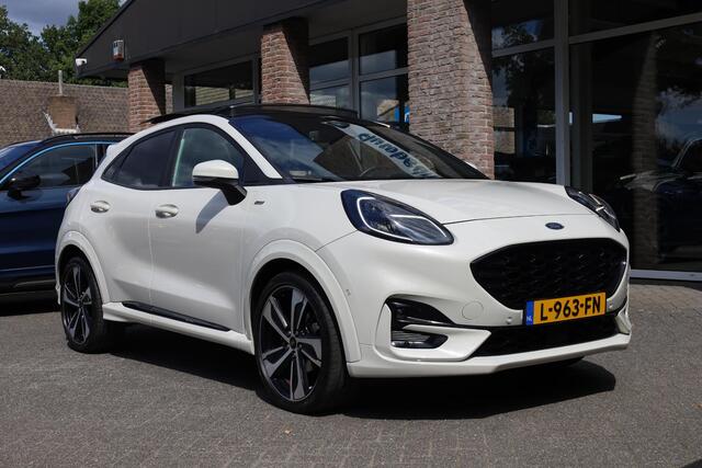 Ford PUMA 1.0 EcoBoost Hybrid ST-Line X ST-LINE PANO AFN-TREKH HALF-LEER RUIT/STOELVERW. ELEC.ACHTERKLEP/SPIEGELS CAMERA DAB 2XPDC 19''LMV METROPOLIS-WHITE!!