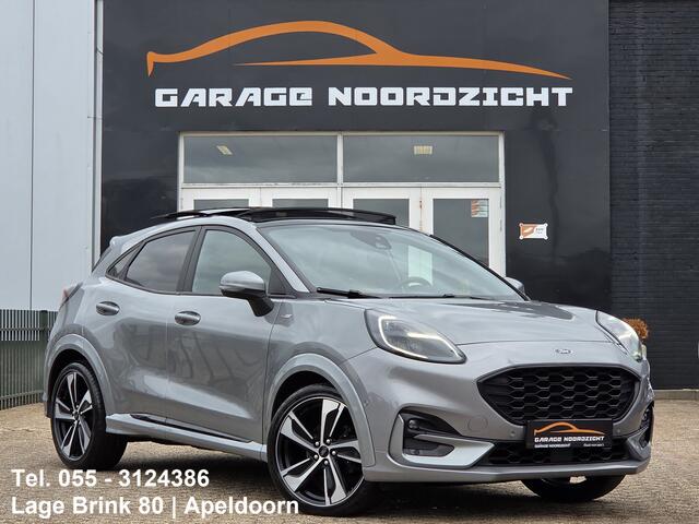 Ford PUMA 1.0 EcoBoost ST-Line X PANORAMADAK|NAVIGATIE|CAMERA|CRUISE CONTROL|HALF/LEDER|ECC/AIRCO|PDC VOOR&ACHTER|STOELVERWARMING&STUUR|19 INCH|DEALERE ONDERHOUDEN Maandag tot Vrijdag geopend van 09.00 tot 20.00 uur en Zaterdag van 09.00 tot 18.00 uur