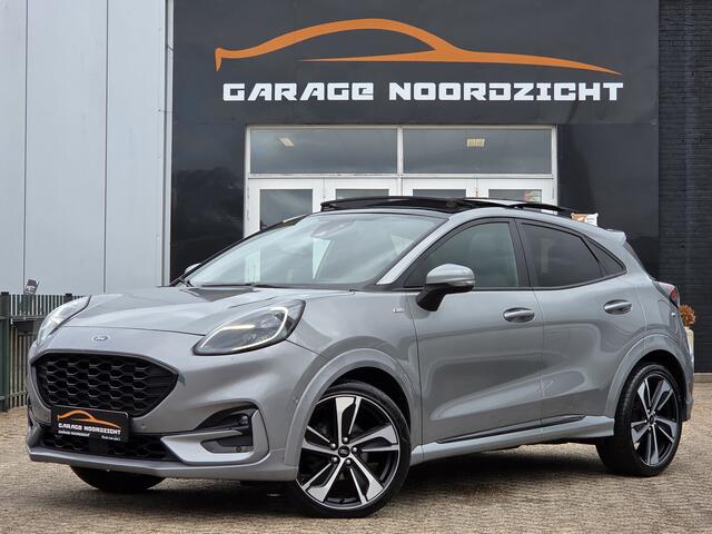 Ford PUMA 1.0 EcoBoost ST-Line X PANORAMADAK|NAVIGATIE|CAMERA|CRUISE CONTROL|HALF/LEDER|ECC/AIRCO|PDC VOOR&ACHTER|STOELVERWARMING&STUUR|19 INCH|DEALERE ONDERHOUDEN Maandag tot Vrijdag geopend van 09.00 tot 20.00 uur en Zaterdag van 09.00 tot 18.00 uur