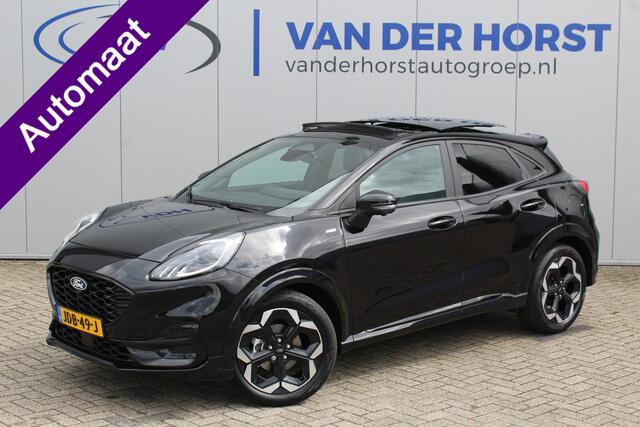 Ford PUMA 1.0-155pk EcoBoost Mild-Hybrid ST-Line X AUTOMAAT. Nieuw model ! Ruim ¤. 7.000,- beneden de nieuwprijs ! Elektr. panodak, Navigatie, Telefoonvoorb., 360gr. camera, Led verl., Stoel-, stuur- en voorraamverw., B&O soundsyst., Apple Carplay/Android Auto, Af