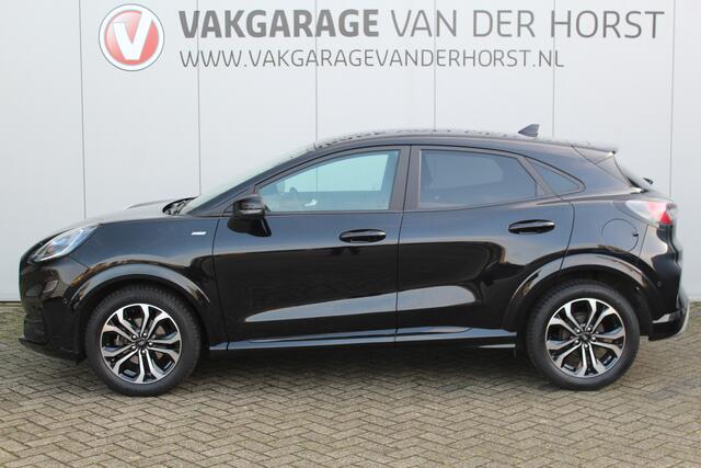 Ford PUMA 1.0-125pk EcoBoost Mild-Hybrid ST-Line X. Weinig km's, net ingereden ! Heerlijk luxe hoogzitter ! Autm. airco, stoel-, stuur- en voorraamverwarming, camera, adaptieve cruise control, side- en laneassist, LED verlichting, digitaal dashboard etc.