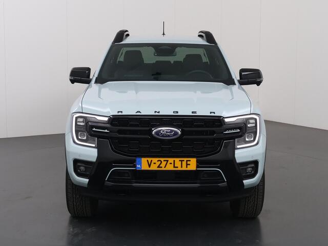 Ford RANGER Stormtrak 2.3 PHEV | 279 PK | DOUBLE CAB | PRO POWER ONBOARD 2.3 kWh | 360 CAMERA | 3500 KG TREKHAAK | ADAPTIEVE CRUISE | LEREN BEKLEDING | NAVIGATIE | STOELVERWARMING | STUURWIELVERWARMING | ELEKRISCHE ROLLER-TOP