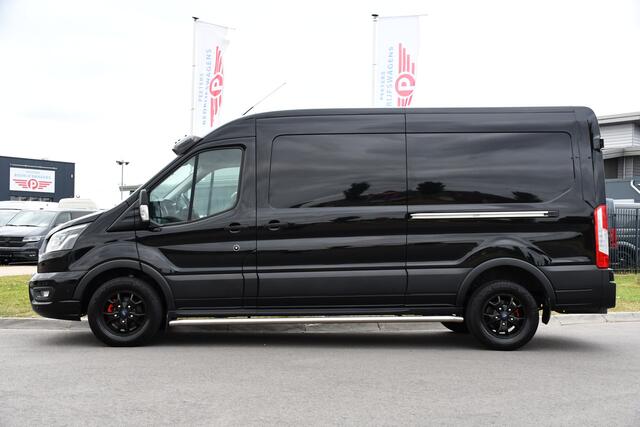 Ford TRANSIT 350 2.0 TDCI L3H2 Black Edition Limited Cruise, Camera, Carplay, 185PK, 2 x Schuifdeur, Trekhaak, Xenon, Uniek!
