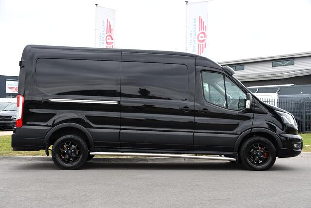 Ford TRANSIT 350 2.0 TDCI L3H2 Black Edition Limited Cruise, Camera, Carplay, 185PK, 2 x Schuifdeur, Trekhaak, Xenon, Uniek!