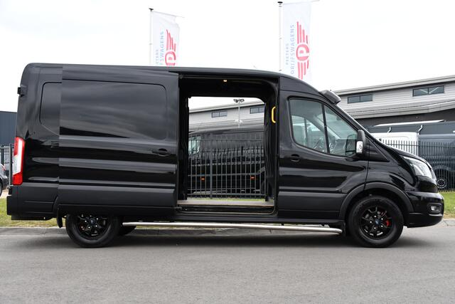 Ford TRANSIT 350 2.0 TDCI L3H2 Black Edition Limited Cruise, Camera, Carplay, 185PK, 2 x Schuifdeur, Trekhaak, Xenon, Uniek!