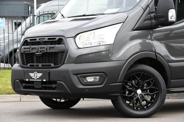 Ford TRANSIT 350 2.0 TDCI L3H2 DC Raptor Grill Cruise, Camera, Carplay, Automaat, Sensoren, Trekhaak, NAVI, Multimedia, Uniek!