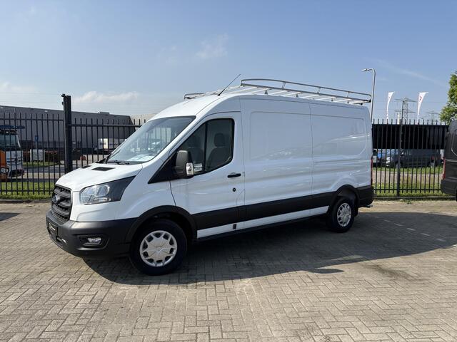 Ford TRANSIT 330 2.0 L3 H2 | TREND | 130 PK FWD | IMPERIAAL | LADDER OP ACHTERDEUREN | BETIMMERDE LAADRUIMTE | NIEUW | AIRCO | CRUISE CONTROL | PARKEERSENSOREN VOOR EN ACHTER | TREKHAAK 2800KG INCL. OPSTAP