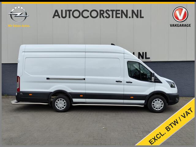 Ford TRANSIT 2.0TDCI 130pk 350 L4H3 Navi Camera Pdc Apple Carplay Android WiFi Airco Cruise Control Voorruit-Verwarmd Regensensor DAB Schuifdeur Betonplex Vloer Wandbetimmering Roll Stability Control Led Spoorwisselassist Euro 6 Zeer Compleet!