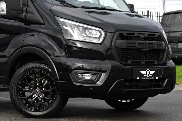 Ford TRANSIT 350 2.0 TDCI L3H2 RWD Black Edition Adaptieve Cruise, Camera, 3500kg Trekhaak, 2 x Schuifdeur, Carplay, Xenon, 165pk, Automaat, Uniek!