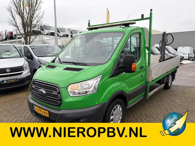 Ford TRANSIT 130pk airco open laadbak met hiab t-clx 013 kraan 2x steunpoot achter