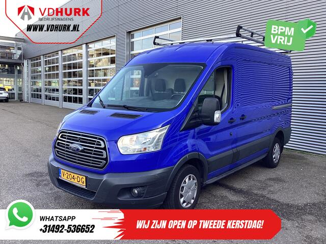 Ford TRANSIT 2.0 TDCI 130 pk L2H2 Trend NL Auto/ 2xSchuifdeur/ Imperaal + Ladder/ Inrichting/ Cruise/ Camera/ Trekhaak/ PDC/ Airco