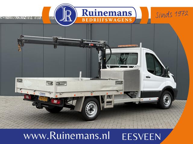 Ford TRANSIT 2.0 TDCI EURO 6 / PICK UP / HIAB KRAAN T-CLX 013 / 2.7 TONS TREKHAAK / 34.988 KM! / 1e EIG. / 3-ZITS / AIRCO / ZEER NETJES