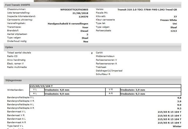 Ford TRANSIT 2.0 TDCI L2H2 3Pers. / Pdc.V+A / Airco / Radio multimedia / Imperial / Apk 06-2025