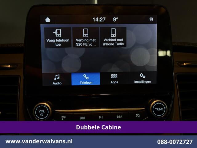 Ford TRANSIT 2.0 TDCI 170pk L4H3 Dubbele Cabine Euro6 Airco | 6-zits | Camera | LED | Apple Carplay Cruisecontrol, Android Auto, Stoelverwarming, Verwarmde Voorruit, Parkeersensoren, Bijrijdersbank