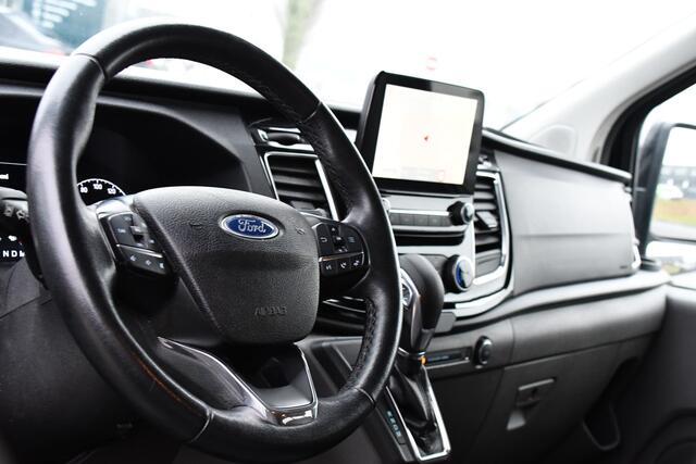 Ford TRANSIT CUSTOM 300 2.0 TDCI L2H1 DC Black Edition Camera, Adaptieve Cruise, 170Pk, Carplay, Automaat, Leder, Multimedia, Sensoren, 2 x Schuifdeur, UNIEK!