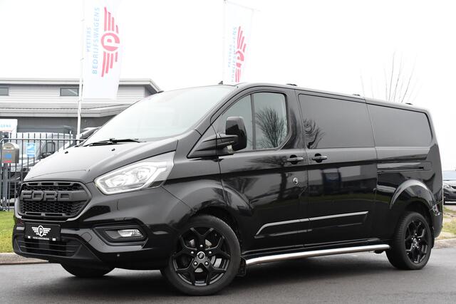 Ford TRANSIT CUSTOM 300 2.0 TDCI L2H1 DC Black Edition Camera, Adaptieve Cruise, 170Pk, Carplay, Automaat, Leder, Multimedia, Sensoren, 2 x Schuifdeur, UNIEK!