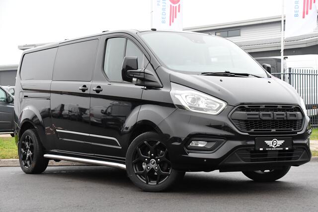Ford TRANSIT CUSTOM 300 2.0 TDCI L2H1 DC Black Edition Camera, Adaptieve Cruise, 170Pk, Carplay, Automaat, Leder, Multimedia, Sensoren, 2 x Schuifdeur, UNIEK!