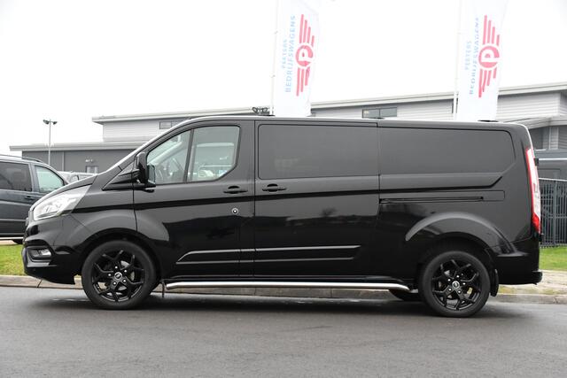 Ford TRANSIT CUSTOM 300 2.0 TDCI L2H1 DC Black Edition Camera, Adaptieve Cruise, 170Pk, Carplay, Automaat, Leder, Multimedia, Sensoren, 2 x Schuifdeur, UNIEK!