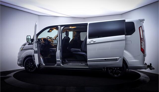 Ford TRANSIT CUSTOM PLATINUM EDITION 2.0TDCI Aut. DUBB.CAB.L2 BI XENON | LEDER | CARPLAY | CAMERA | STOELVERW | TREKHAAK | DAB | NAVI | LMV