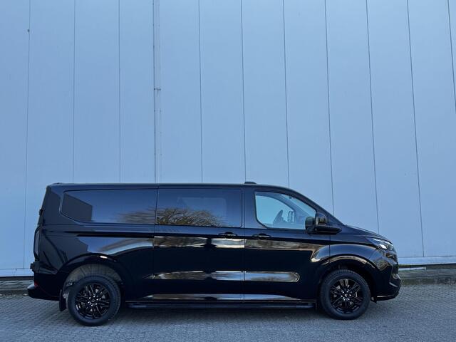 Ford TRANSIT CUSTOM 320 2.5 PHEV L2H1 Black Platinum Dubbele Cabine 233pk Aut / 5 Pers. / 2250kg Trekgewicht / 1100kg Laadvermogen / Vol. Leder / Glaslookpanelen / Privacy Glass / Adapt. Cruise control