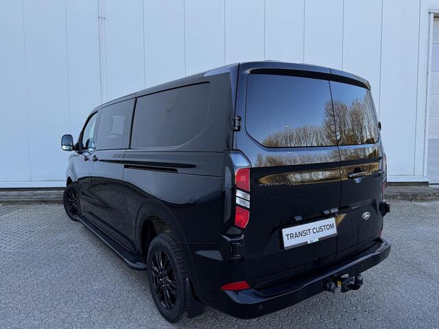 Ford TRANSIT CUSTOM 320 2.5 PHEV L2H1 Black Platinum Dubbele Cabine 233pk Aut / 5 Pers. / 2250kg Trekgewicht / 1100kg Laadvermogen / Vol. Leder / Glaslookpanelen / Privacy Glass / Adapt. Cruise control