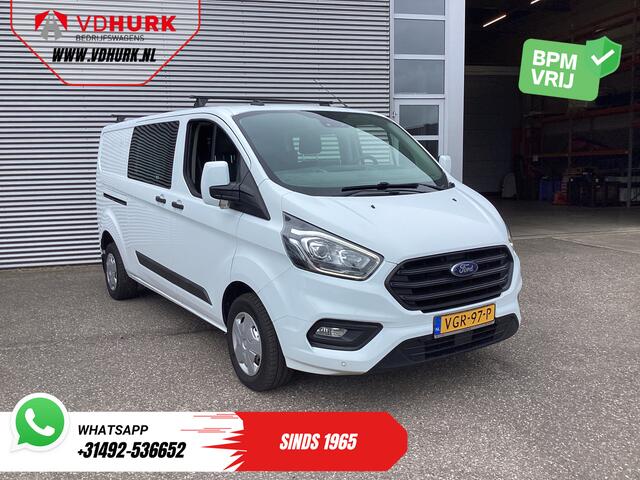 Ford TRANSIT CUSTOM 2.0 TDCI L2 Trend DC Dubbel Cabine BPM VRIJ! Stoelverw./ Carplay/ 2.7t Trekverm./ Navi/ PDC/ Cruise