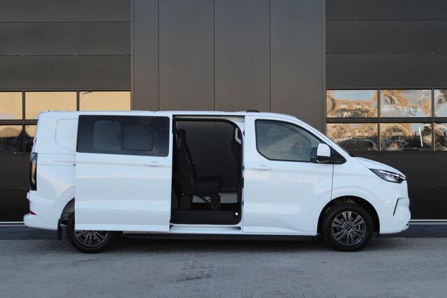 Ford TRANSIT CUSTOM 320 2.0 TDCI L2H1 Limited DC 170pk - 5 Zits - Adaptive Cruise - Navi - 2x Schuifdeur - Verwarmd stuur - 70l tank - 17" LM velgen - Rijklaar