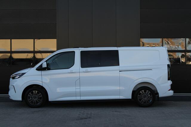 Ford TRANSIT CUSTOM 320 2.0 TDCI L2H1 Limited DC 170pk - 5 Zits - Adaptive Cruise - Navi - 2x Schuifdeur - Verwarmd stuur - 70l tank - 17" LM velgen - Rijklaar