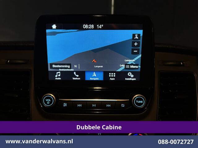Ford TRANSIT CUSTOM 2.0 TDCI 131pk Automaat L2H1 Dubbele Cabine Euro6 Airco | 6-Zits | Camera | Navigatie | Apple Carplay | LED | Trekhaak Android Auto, LM velgen, Cruisecontrol, Verwarmde voorruit, Parkeersensoren, Bijrijdersbank