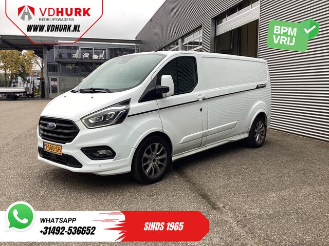 Ford TRANSIT CUSTOM 2.0 TDCI 170 pk Aut. L2 Sport BPM VRIJ! Bi-Xenon/ Leder/ D.B. Riem VV./ Elek.stoel/ Stoelverw./ Carplay/ Camera/ PDC/ LMV/ Cruise/ Trekhaak/ Airco