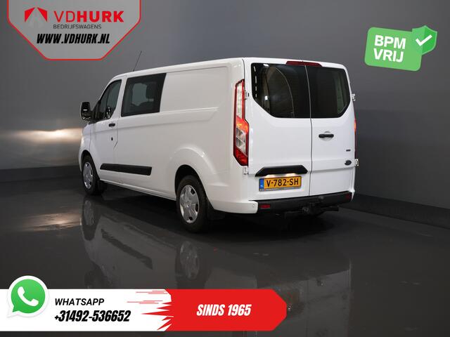 Ford TRANSIT CUSTOM 340 2.0 TDCI 130 pk L2 Dubbel Cabine DC BPM VRIJ! 6 Pers./ 2.8t Trekverm./ PDC/ Cruise/ Trekhaak/ Airco
