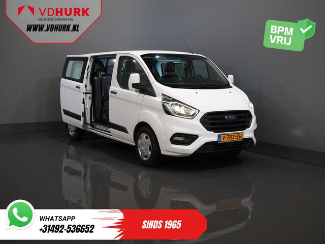 Ford TRANSIT CUSTOM 340 2.0 TDCI 130 pk L2 Dubbel Cabine DC BPM VRIJ! 6 Pers./ 2.8t Trekverm./ PDC/ Cruise/ Trekhaak/ Airco