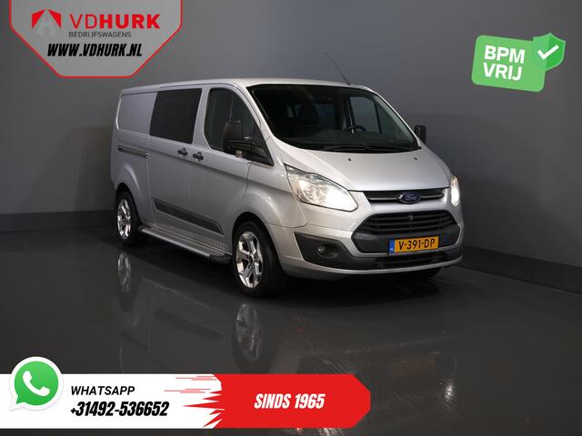 Ford TRANSIT CUSTOM 2.2 TDCI Trend Dubbel Cabine DC L2 BPM VRIJ! NL Auto/ Leder/ Stoelverw./ Camera/ PDC/ LMV/ Sidesteps