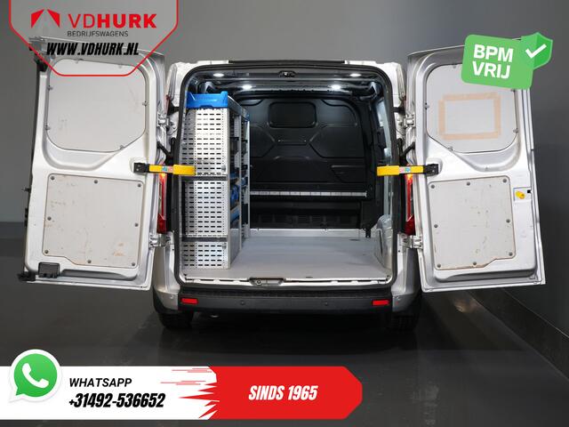 Ford TRANSIT CUSTOM 2.0 TDCI 130 pk BPM VRIJ! Sortimo/ Standkachel/ Stoelverw./ Carplay/ Camera/ Navi/ Cruise