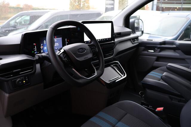Ford TRANSIT CUSTOM 320 2.0 TDCI L2H1 Sport AWD DC | Dubbel Cabine | Elekrische schuifdeuren | ACC | 360 Camera | Blind spot | Elek. Trekhaak | Navigatie | CarPlay | Stoel- en stuurwielverwarming | Middenconsole | 5-Zitter | 4x4 | BPM VRIJ