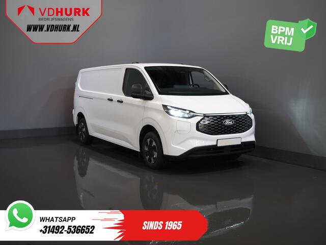 Ford TRANSIT CUSTOM E-Transit Trend L2 65 kWh 330 km WLTP Garantie t/m 2030/ LED/ Snellader/ 2.3t Trekverm./ Stuurverw./ Stoelverw./ Carplay/ Climate/ Camera/ PDC/ Cruise