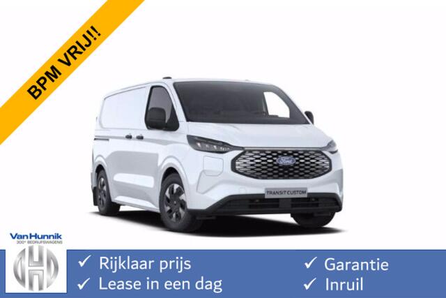 Ford TRANSIT CUSTOM e-Transit 320S 218PK 64KWH Trend AUT BPM VRIJ!! Apple CP / Android A, LED, 2300KG Trekgewicht NR. EC01