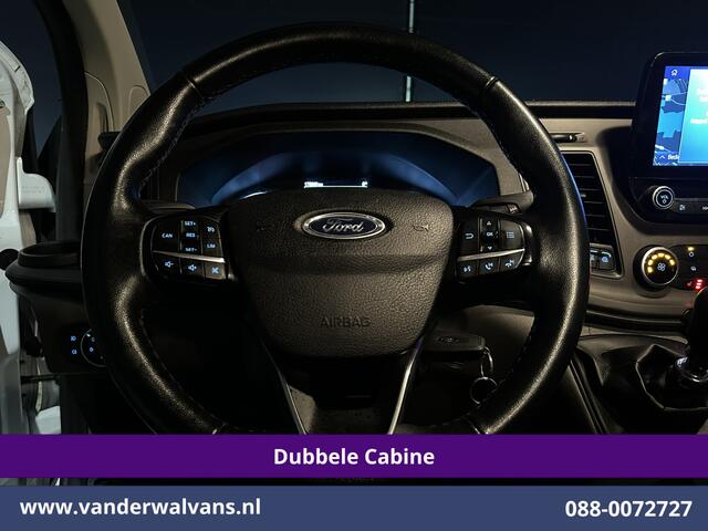 Ford TRANSIT CUSTOM 2.0 TDCI 170pk L2H1 Dubbele Cabine Euro6 Airco | 6-Zits | Camera | Navigatie | LED | Apple Carplay Android Auto, Cruisecontrol, Stoelverwarming, Verwarmde voorruit, Parkeersensoren, 2800kg trekvermogen, Dakdragers