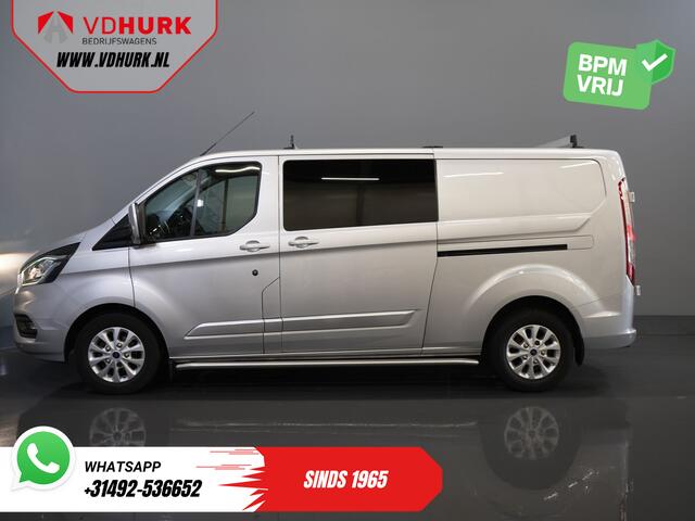 Ford TRANSIT CUSTOM 2.0 TDCI 130 pk L2 Limited DC Dubbel Cabine 2xSchuifdeur/ Stoelverw./ Carplay/ Cruise/ PDC/ Camera/ Navi/ Trekhaak/ Alarm III