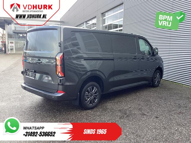 Ford TRANSIT CUSTOM E-Transit 340 71 kWh 218 pk 340 km WLTP L2 Limited 2x Elek.Schuif/ 2.3t Trekverm./ Snellader/ Matrix LED/ B&O/ Adapt.Cruise/ Standkachel/ Carplay/ 360 Camera