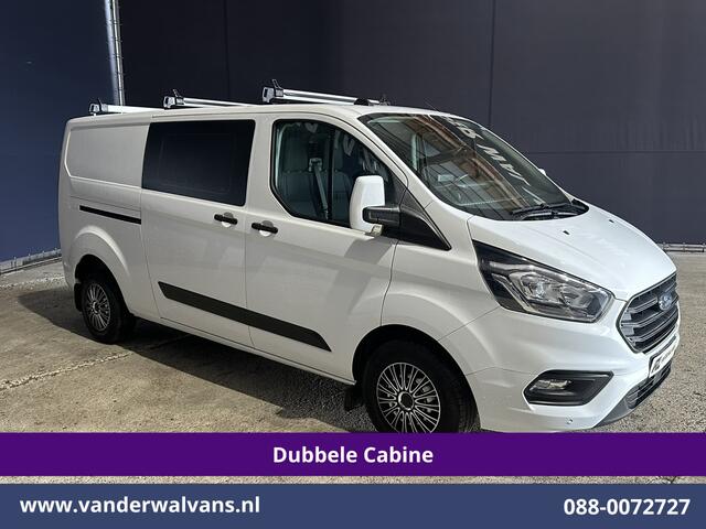 Ford TRANSIT CUSTOM 2.0 TDCI 130pk L2H1 Dubbele Cabine Euro6 Airco | 6-Zits | Camera | LED | Cruisecontrol | Trekhaak Android Auto, Verwarmde voorruit, Stoelverwarming, Parkeersensoren, Dakdragers