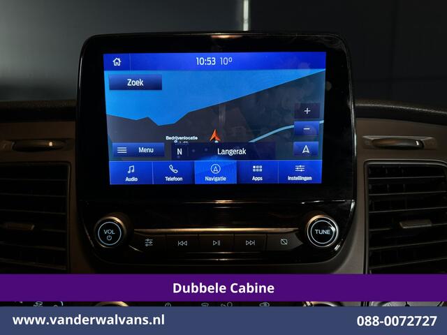 Ford TRANSIT CUSTOM 2.0 TDCI 170pk L2H1 Dubbele Cabine Euro6 Airco | 5-Zits | 2x Zijdeur | Camera | Navigatie | LED, Apple Carplay, Android Auto, Cruisecontrol, Verwarmde voorruit, Trekhaak, Parkeersensoren