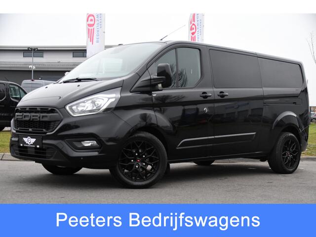 Ford TRANSIT CUSTOM 320 2.0 TDCI L2H1 Limited DC Black Edition Cruise, Carplay, Automaat, 130pk, Sensoren, 2 x Schuifdeur, Stoelverwarming, Uniek!