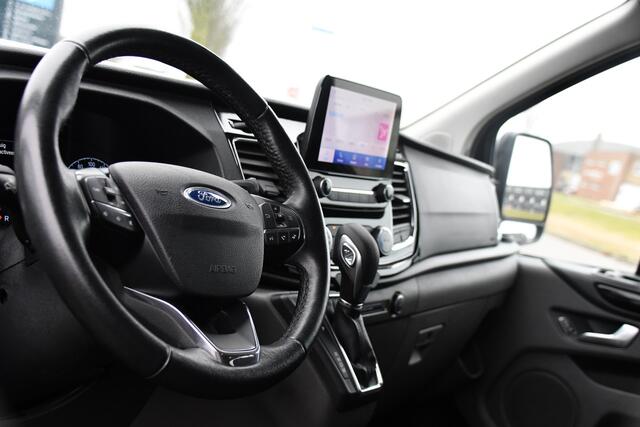 Ford TRANSIT CUSTOM 320 2.0 TDCI L2H1 Limited DC Black Edition Cruise, Carplay, Automaat, 130pk, Sensoren, 2 x Schuifdeur, Stoelverwarming, Uniek!