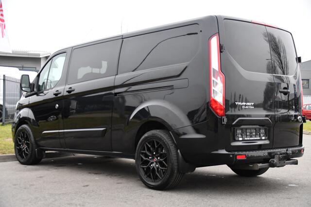 Ford TRANSIT CUSTOM 320 2.0 TDCI L2H1 Limited DC Black Edition Cruise, Carplay, Automaat, 130pk, Sensoren, 2 x Schuifdeur, Stoelverwarming, Uniek!